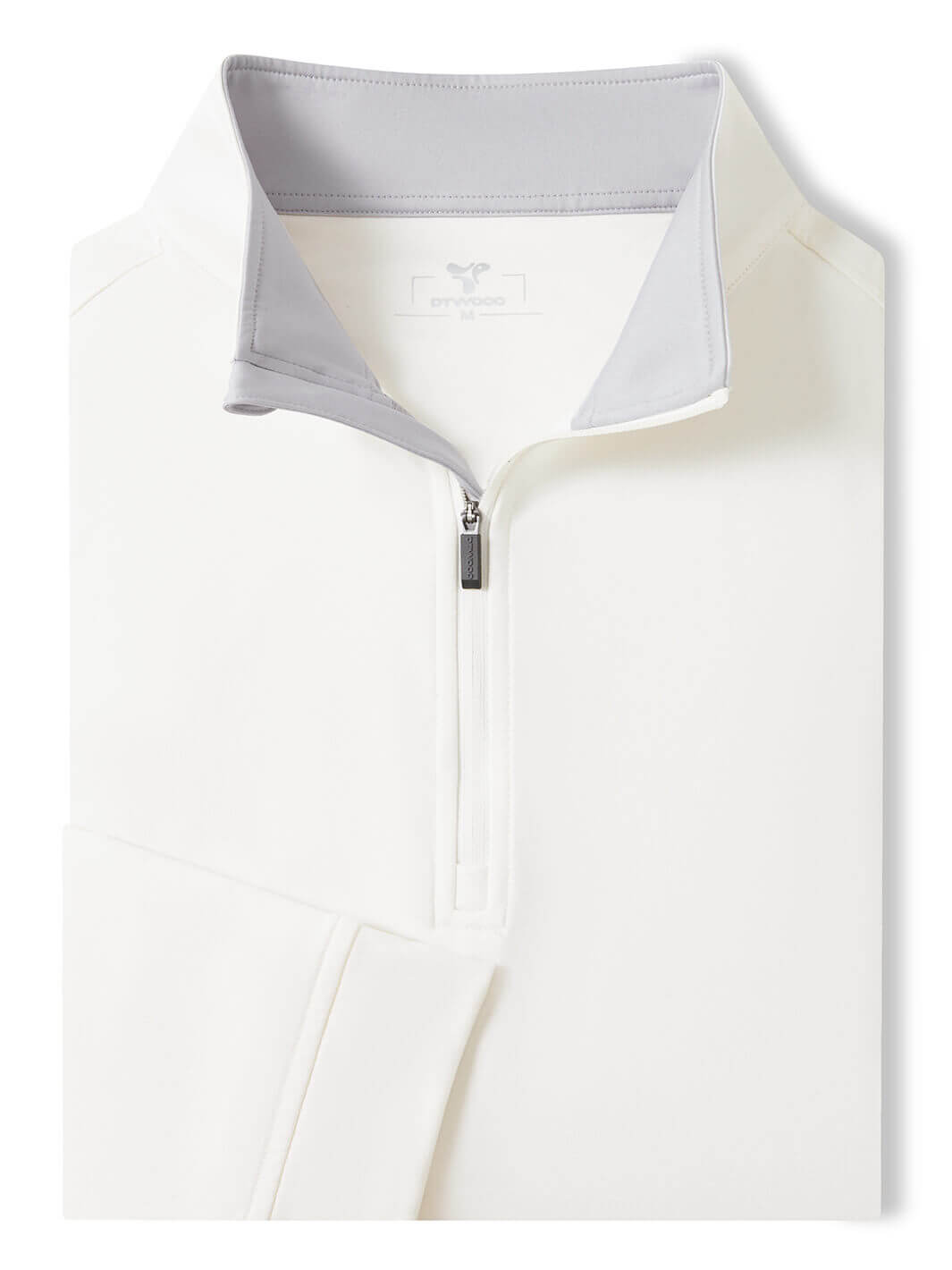 Solid Performance Fleece Golf Quarter Zip For Men-Cloud Dancer