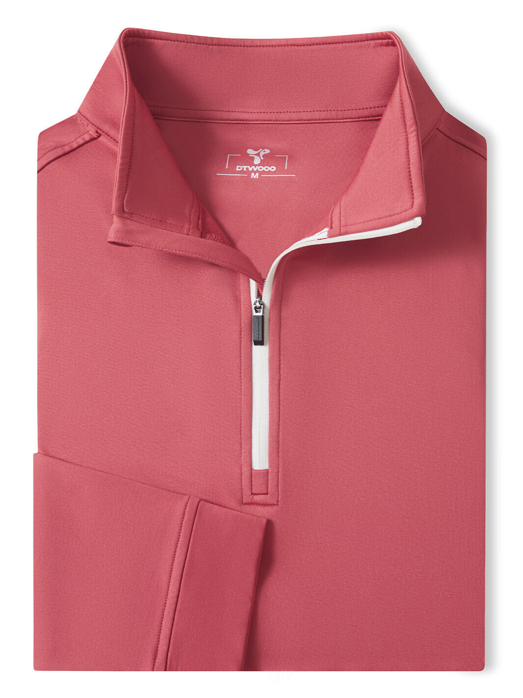 Solid Performance Fleece Golf Quarter Zip For Men-Baked Apple