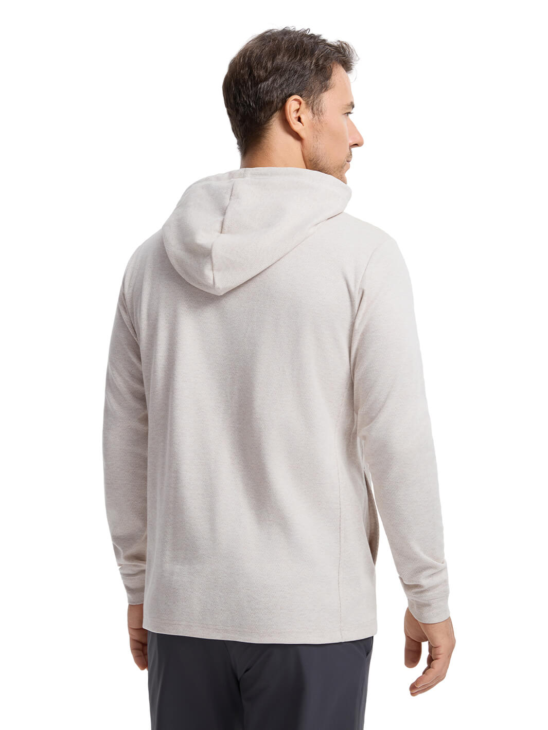Herringbone Performance Golf Hoodie For Men-Desert