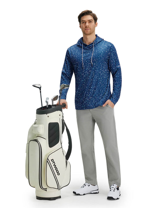 Print Performance Fleece Golf Hoodie For Men-Polka Dots