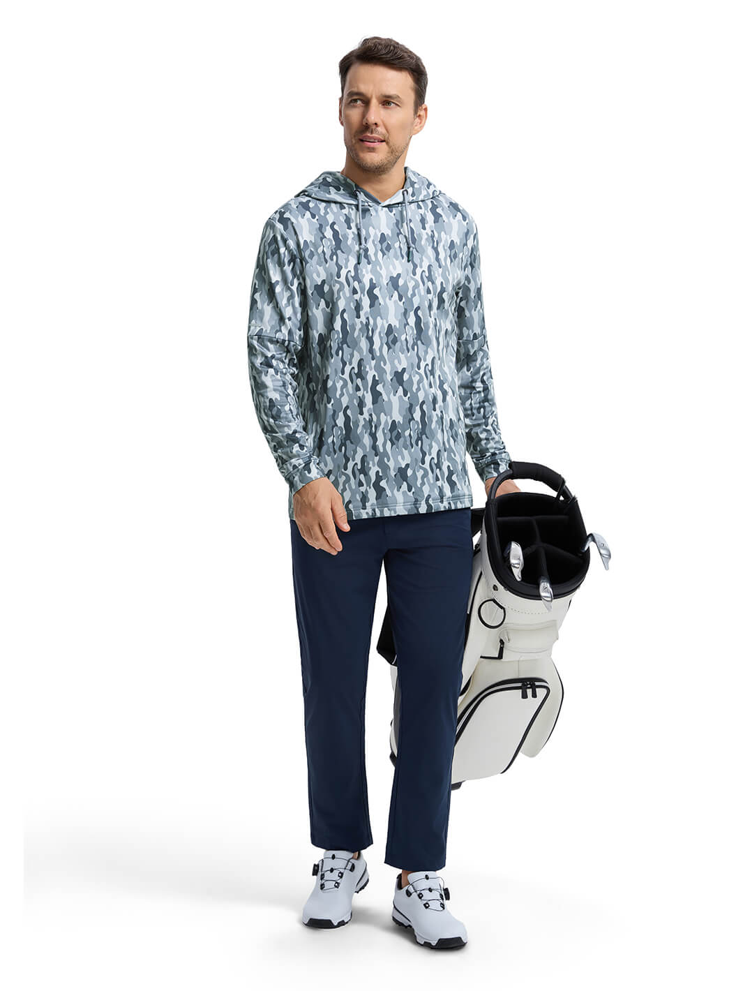 Print Performance Fleece Golf Hoodie For Men-Camouflage