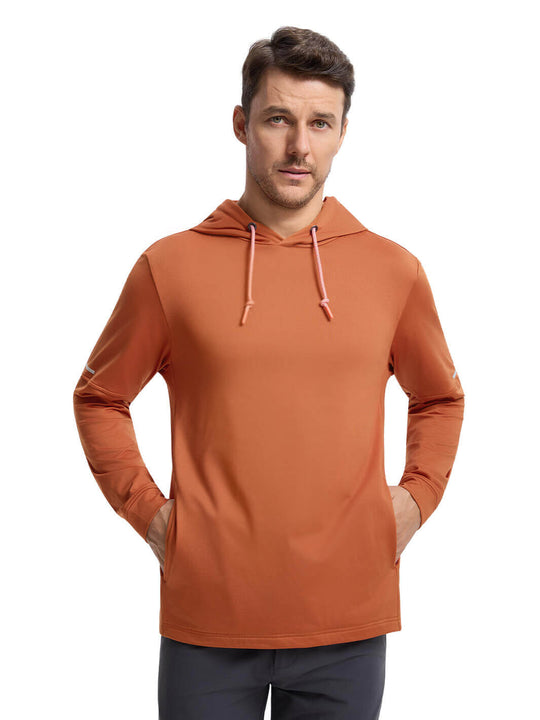 Solid Performance Fleece Golf Hoodie For Men-Potter's Clay