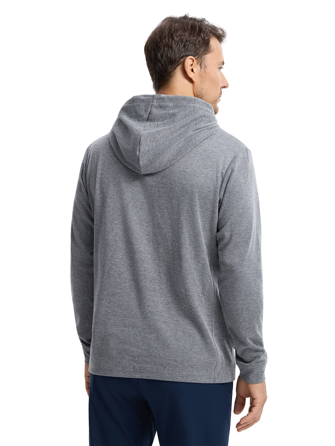 Herringbone Performance Golf Hoodie For Men-Dark Gray