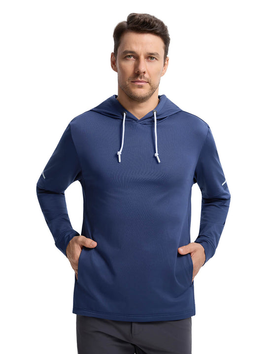 Solid Performance Fleece Golf Hoodie For Men-Naval Academy
