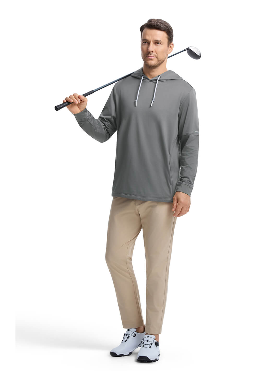 Solid Performance Fleece Golf Hoodie For Men-Eiffel Tower
