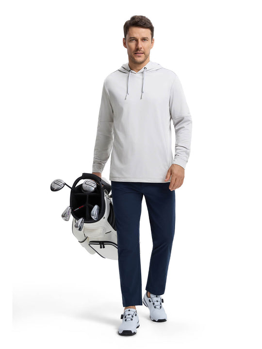 Solid Performance Fleece Golf Hoodie For Men-Vapor Blue