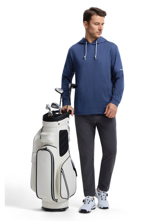 Solid Performance Fleece Golf Hoodie For Men-Naval Academy