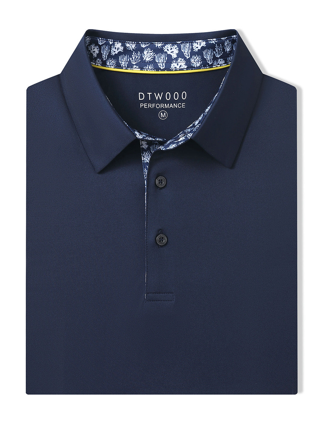 Designed Collared Solid Performance Polo-NAVY