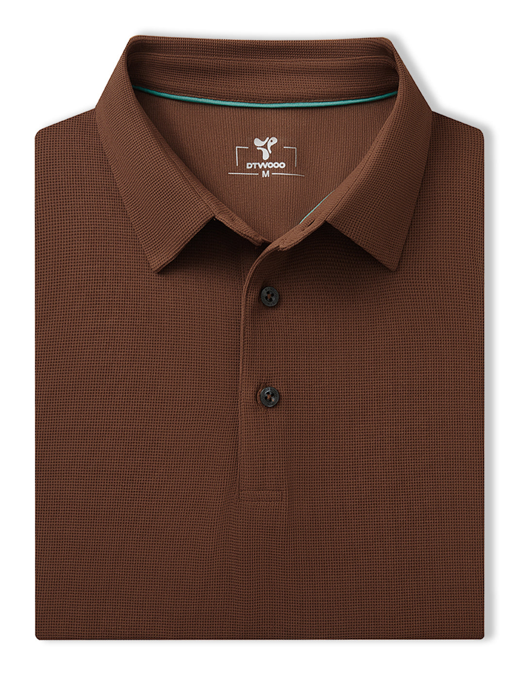 Waffle Jacquard Performance Polo-BROWN