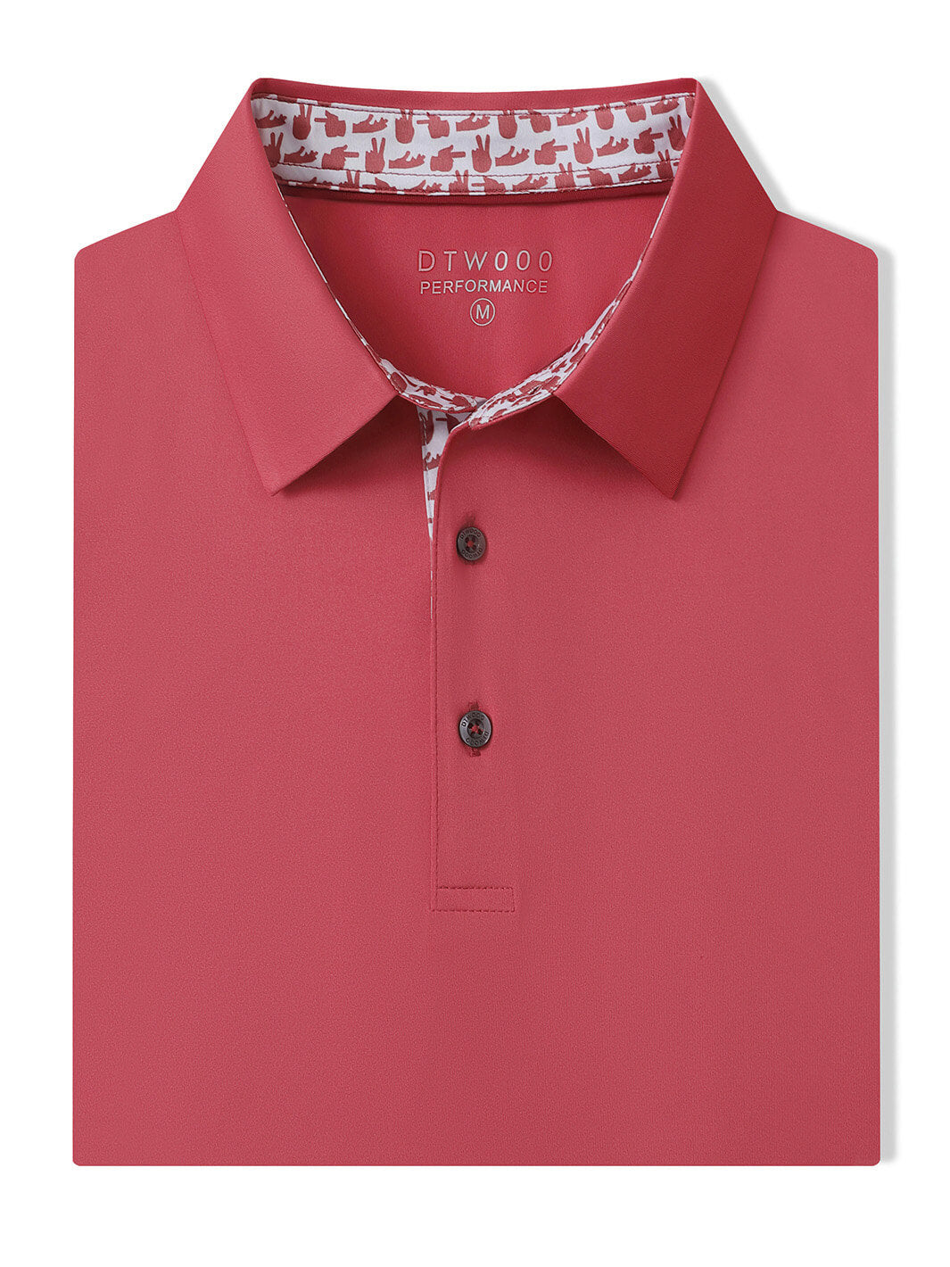 Designed Collared Solid Performance Polo-CRANBERRY