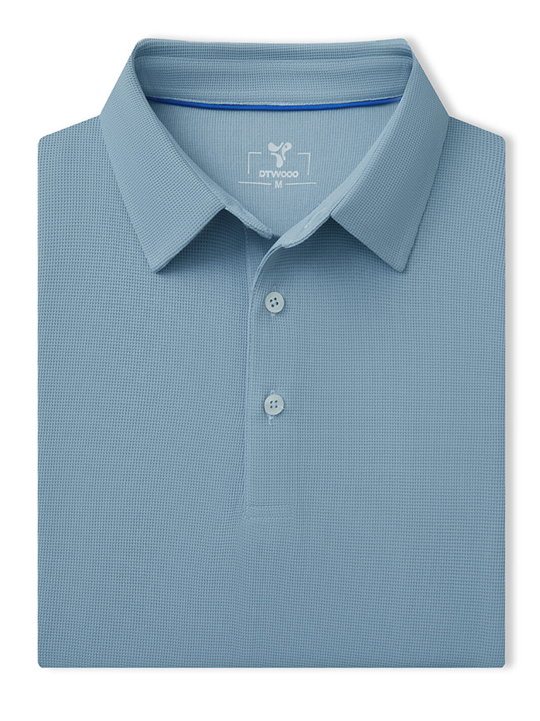 Waffle Jacquard Performance Polo-MISTY BLUE