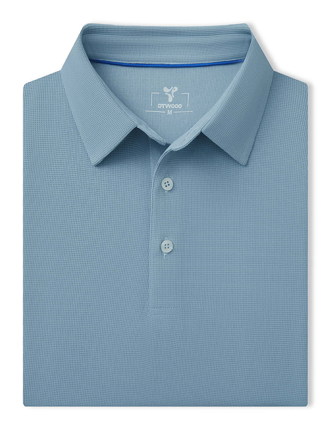 Waffle Jacquard Performance Polo-MISTY BLUE