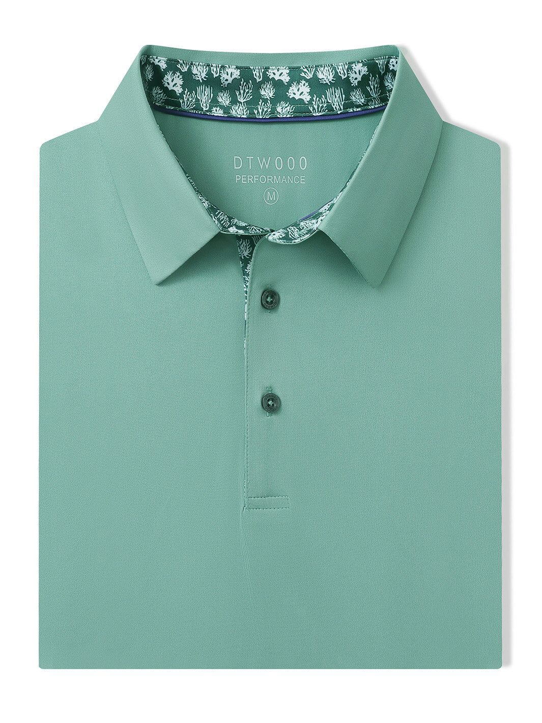 Designed Collared Solid Performance Polo-BERYL GREEN