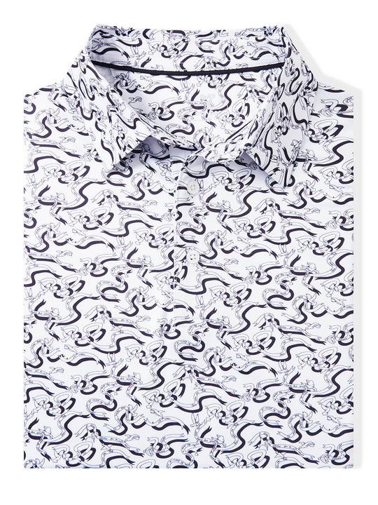 Print Performance Golf Shirt For Men-Dove