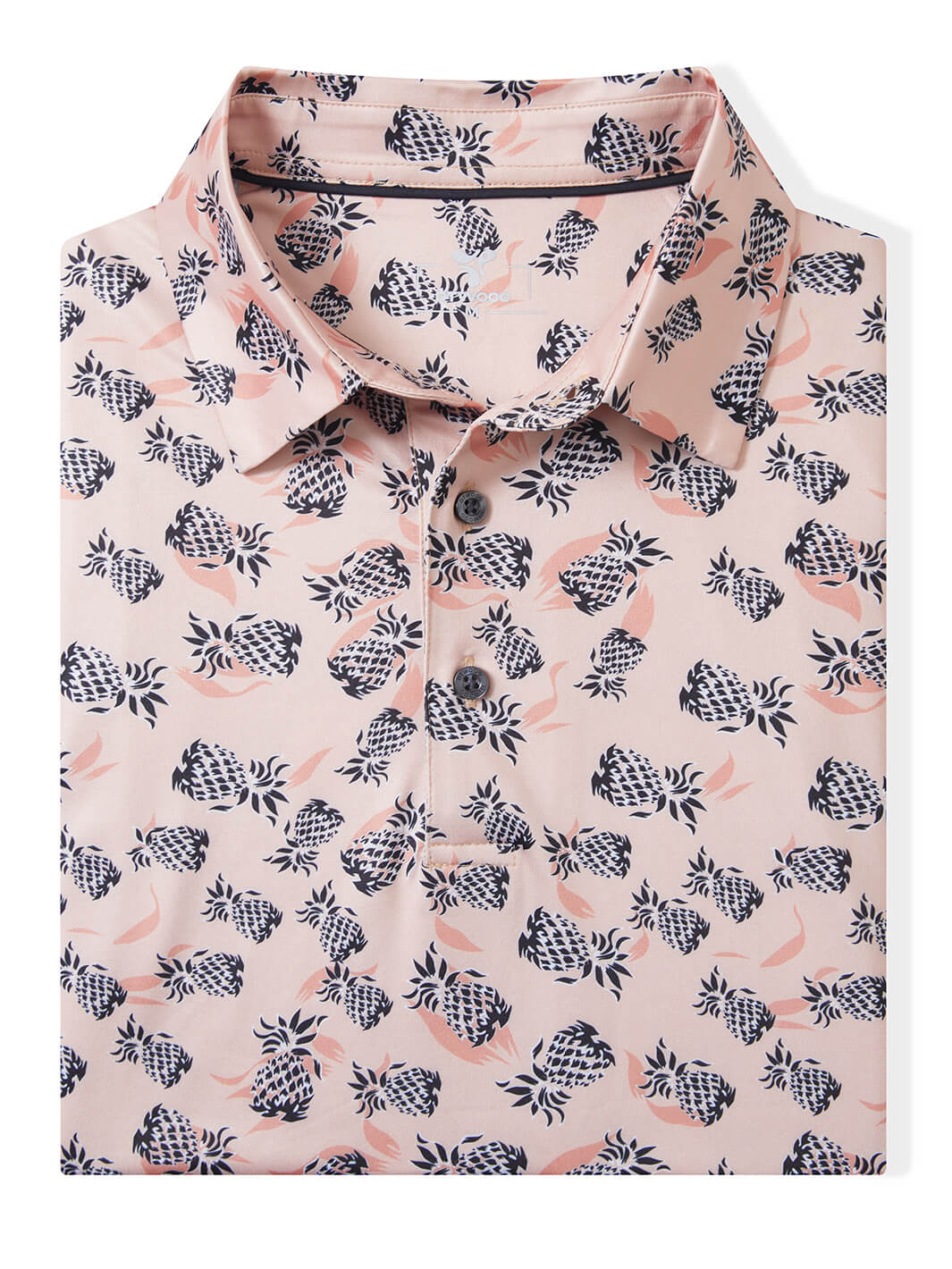 Print Performance Golf Shirt For Men-Pineapple