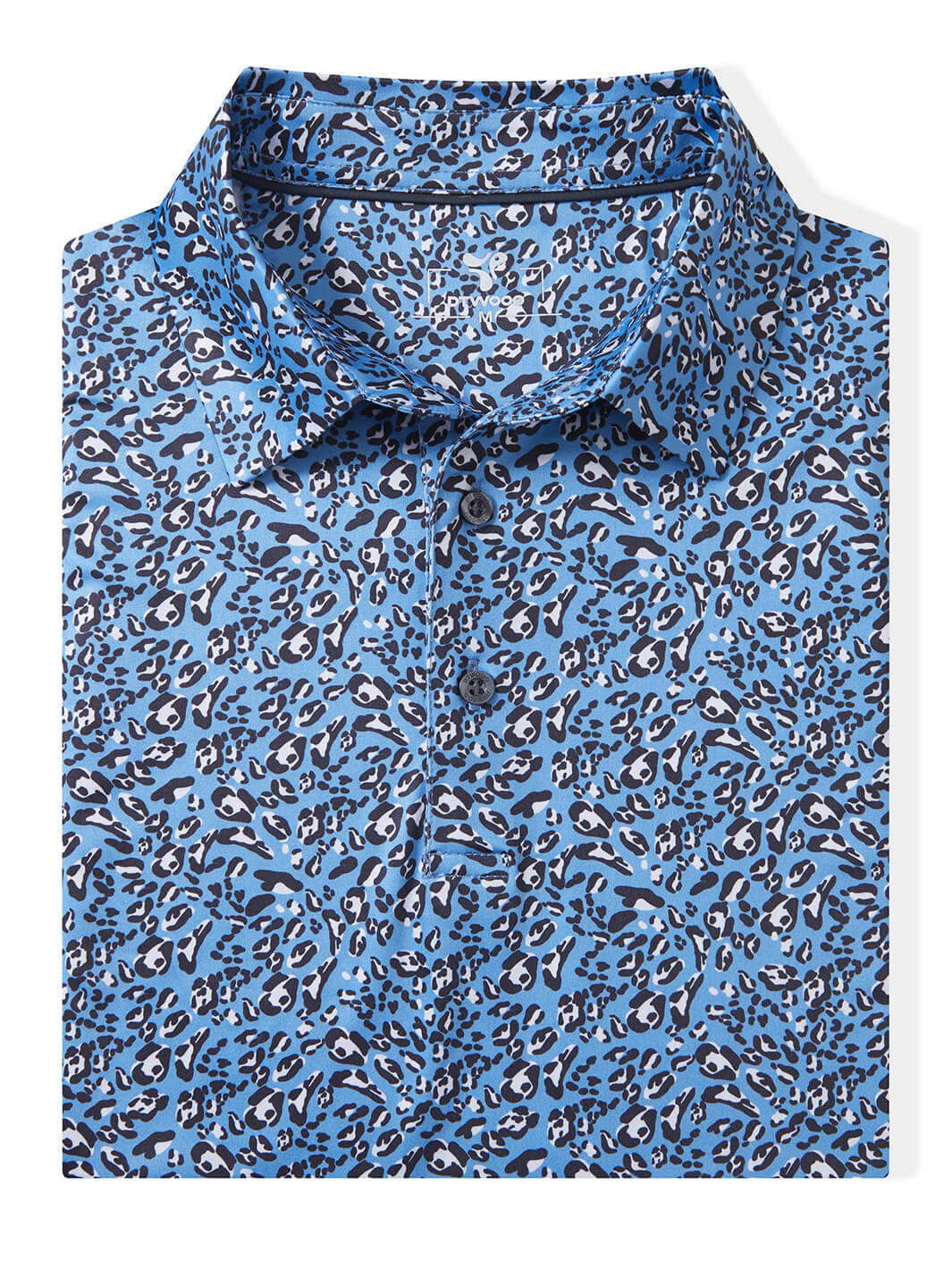 Print Performance Golf Shirt For Men-Leopard