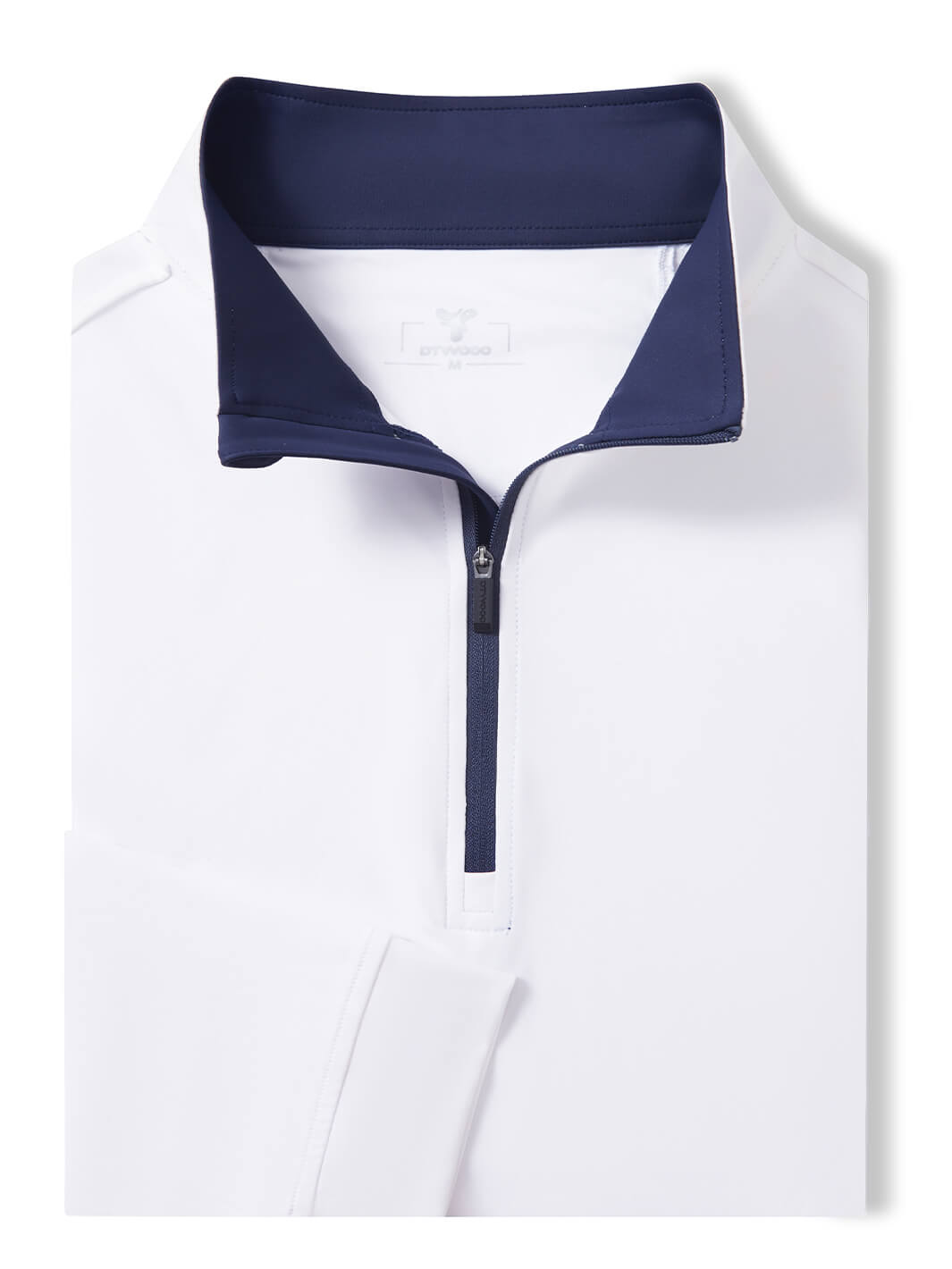 Solid Performance Golf Quarter Zip For Men-Pure White