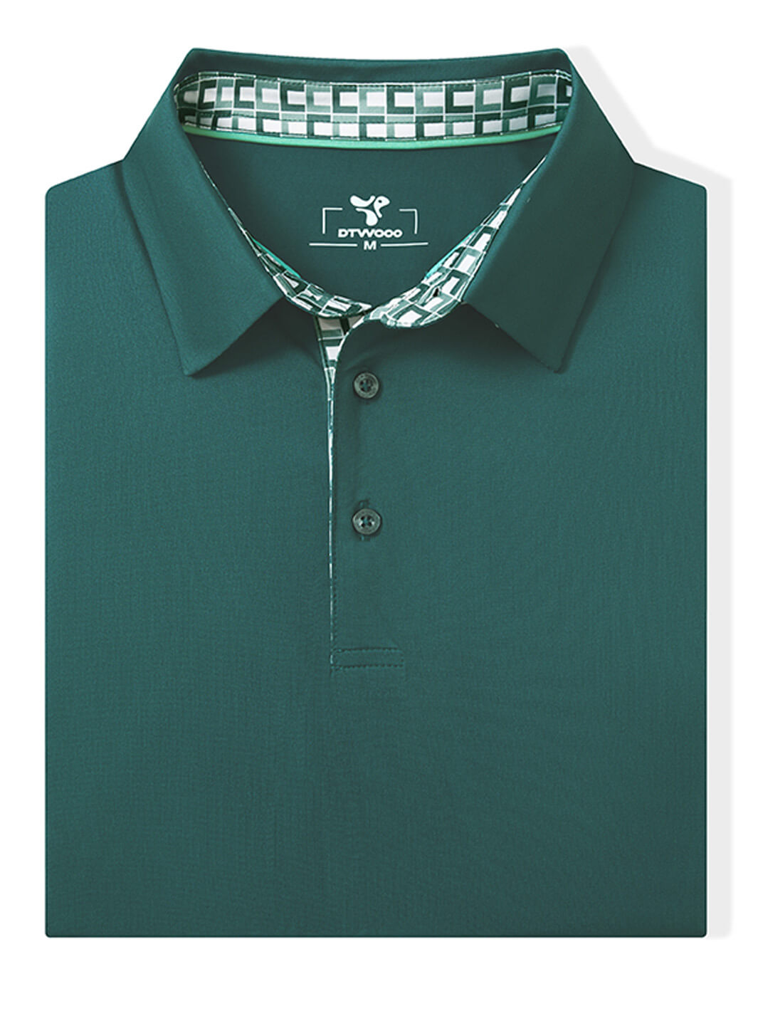 Designed Collared Solid Performance Golf Shirt For Men-Nordic Pine Green