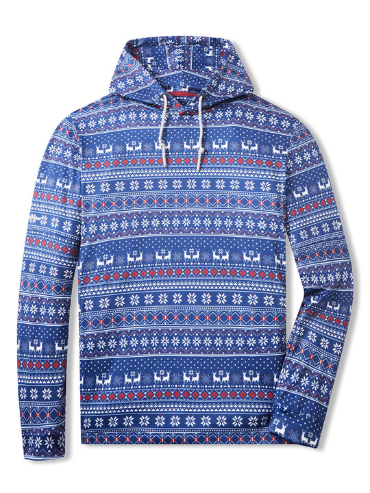 Print Performance Fleece Golf Hoodie For Men-Christmas