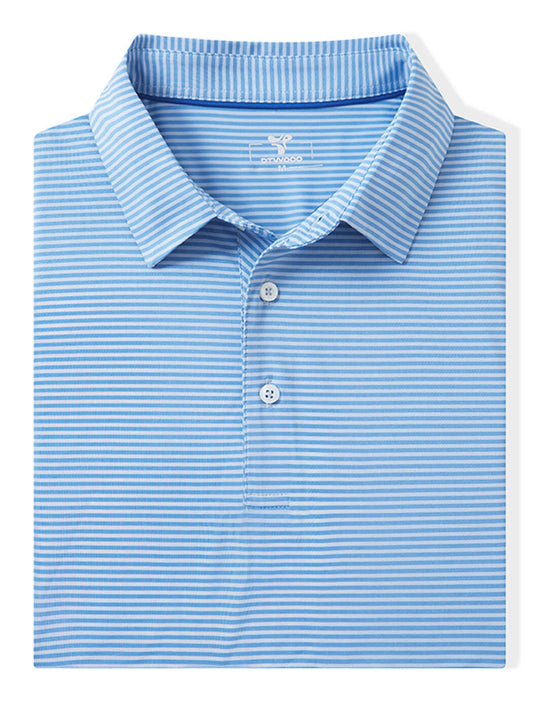 Striped Performance Golf Shirt For Men-Sailor Blue
