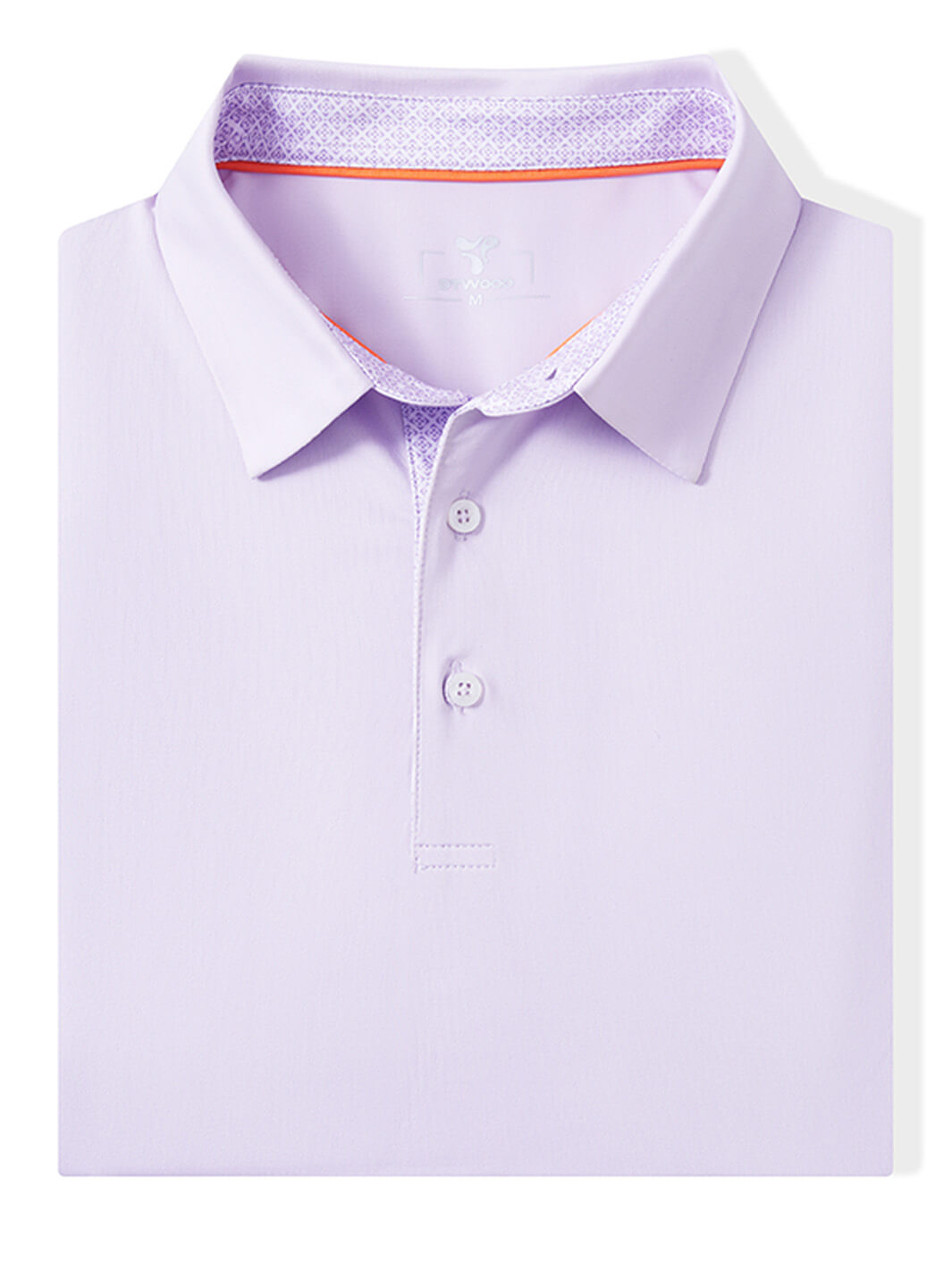 Designed Collared Solid Performance Golf Shirt For Men-Purple Petals