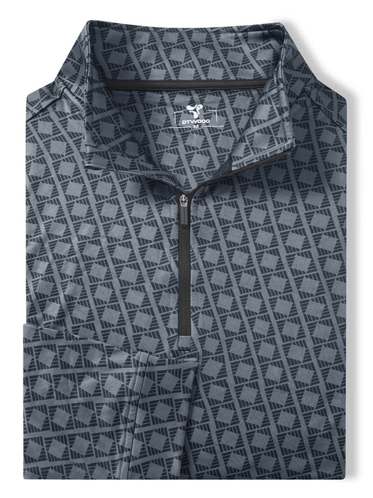 Print Performance Golf Quarter Zip For Men-Kaleidoscope