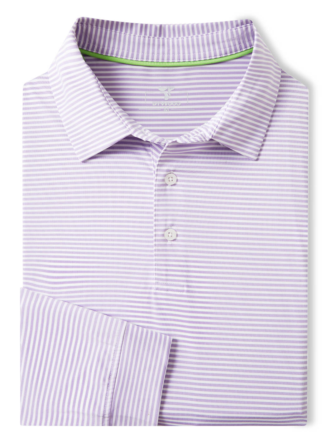 Striped Long Sleeve Golf Shirt For Men-Lavender White