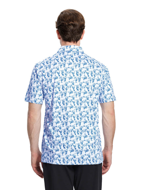 Print Performance Golf Shirt For Men-Summer Drink