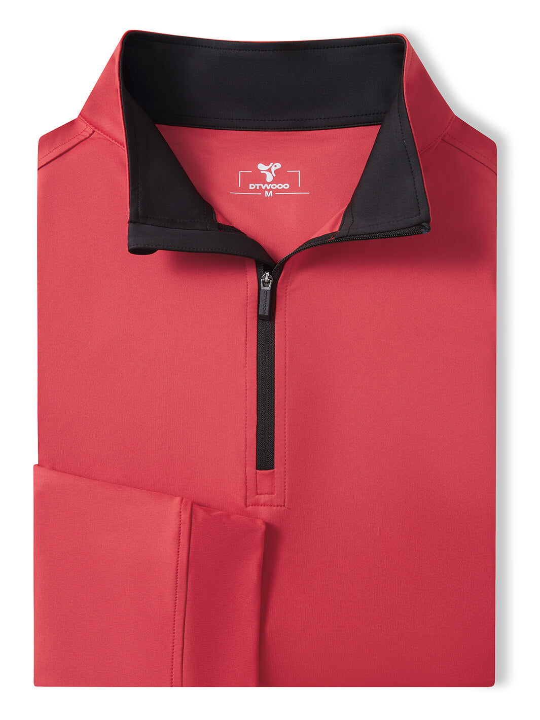 Solid Performance Golf Quarter Zip For Men-Oxford Red