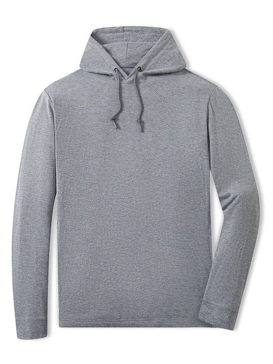 Herringbone Performance Golf Hoodie For Men-Dark Gray