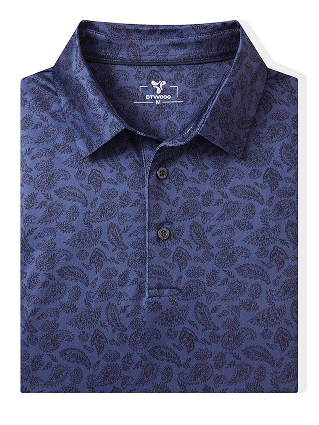 Print Performance Golf Shirt For Men-Dark Paisley