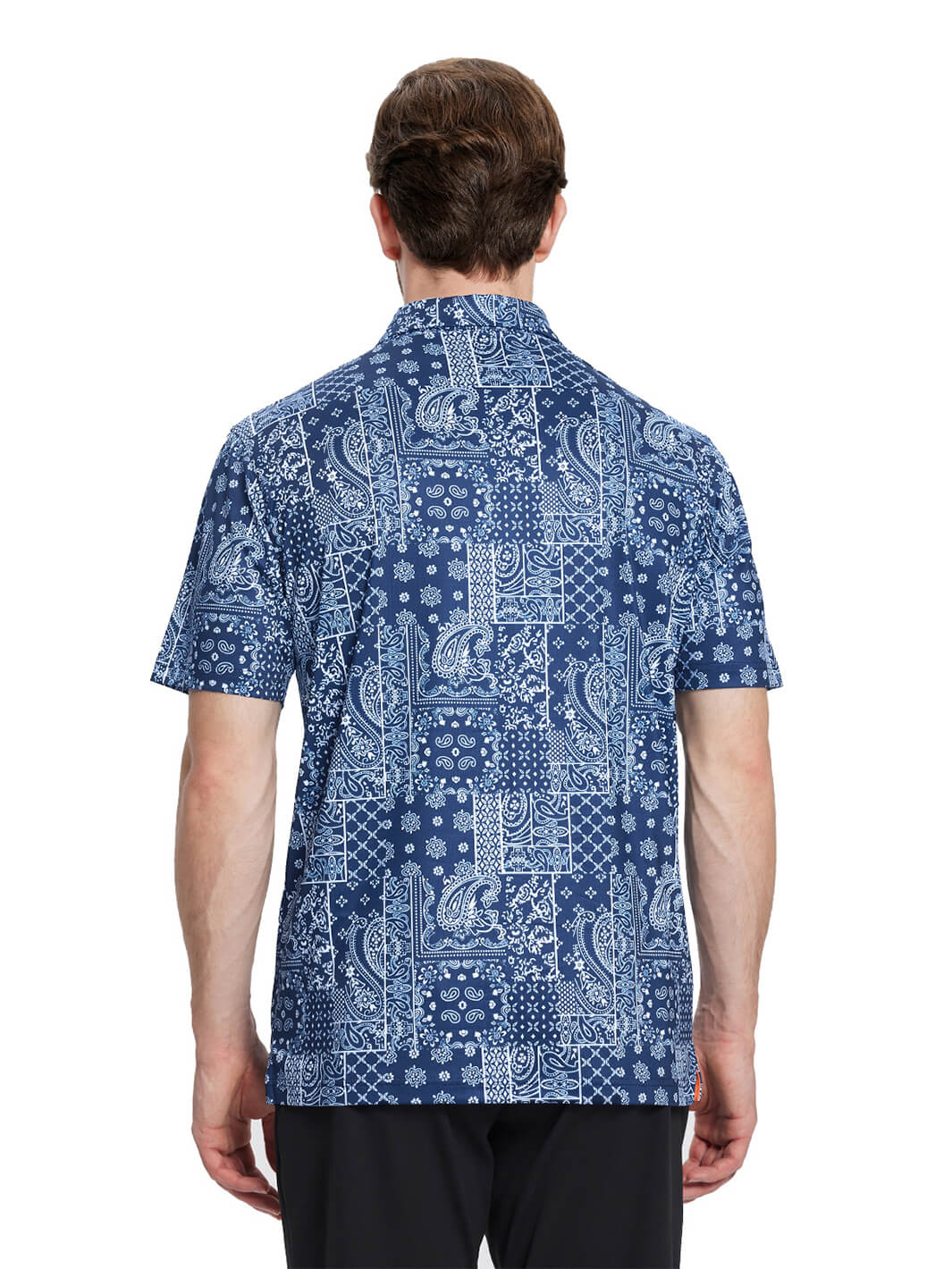Print Performance Golf Shirt For Men-Ethnic Paisley