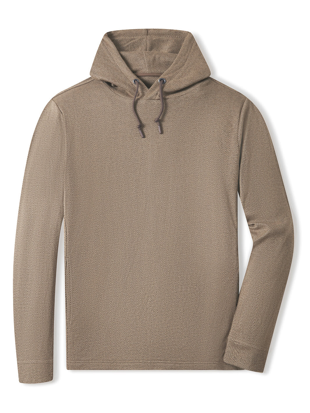 Herringbone Performance Golf Hoodie For Men-Caramel