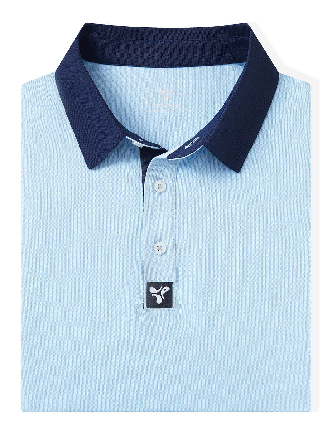 Tech Pique Performance Golf Shirt For Men-Sky Blue