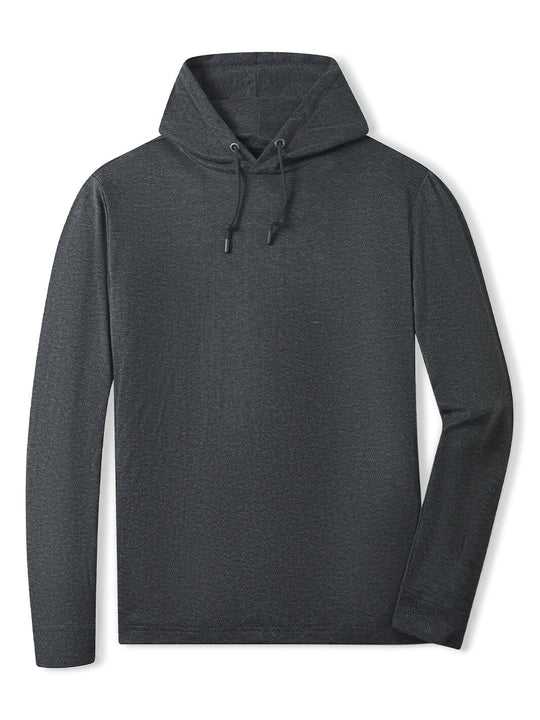 Herringbone Performance Golf Hoodie For Men-Black