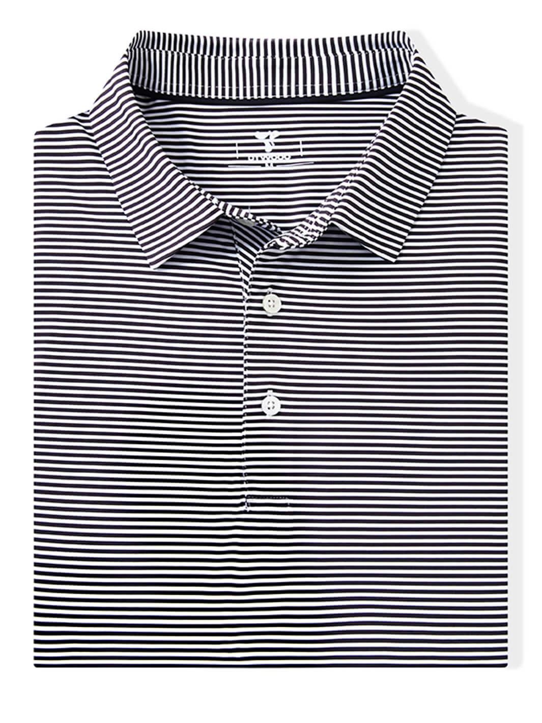 Striped Performance Golf Shirt For Men-Black