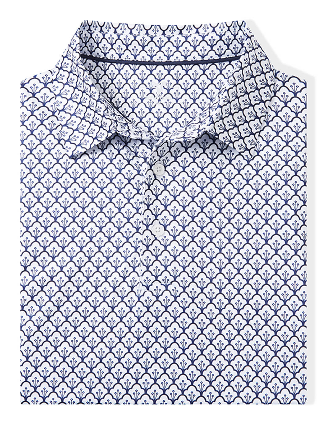 Print Performance Golf Shirt For Men-Lily Of The Valley