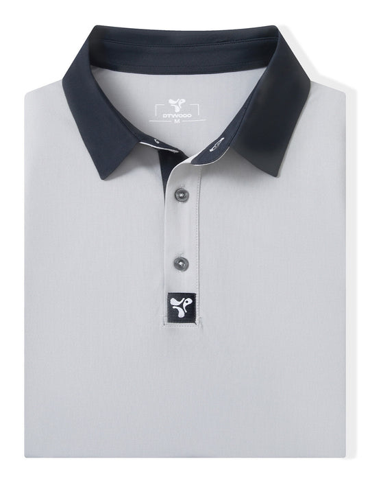 Tech Pique Performance Golf Shirt For Men-Light Grey