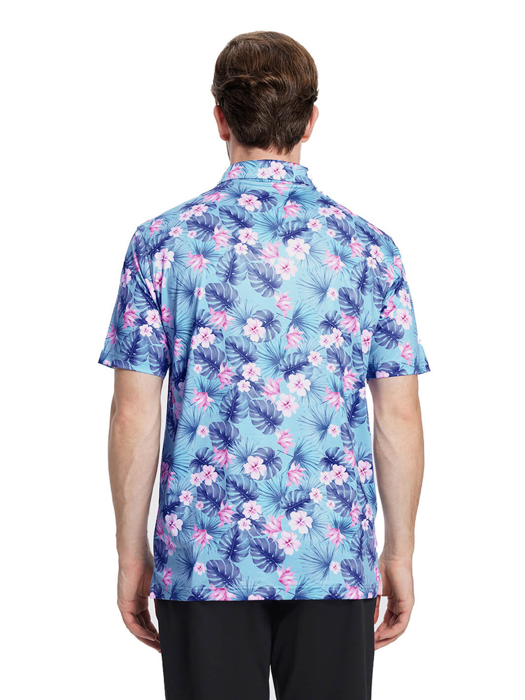 Print Performance Golf Shirt For Men-Floral Painting