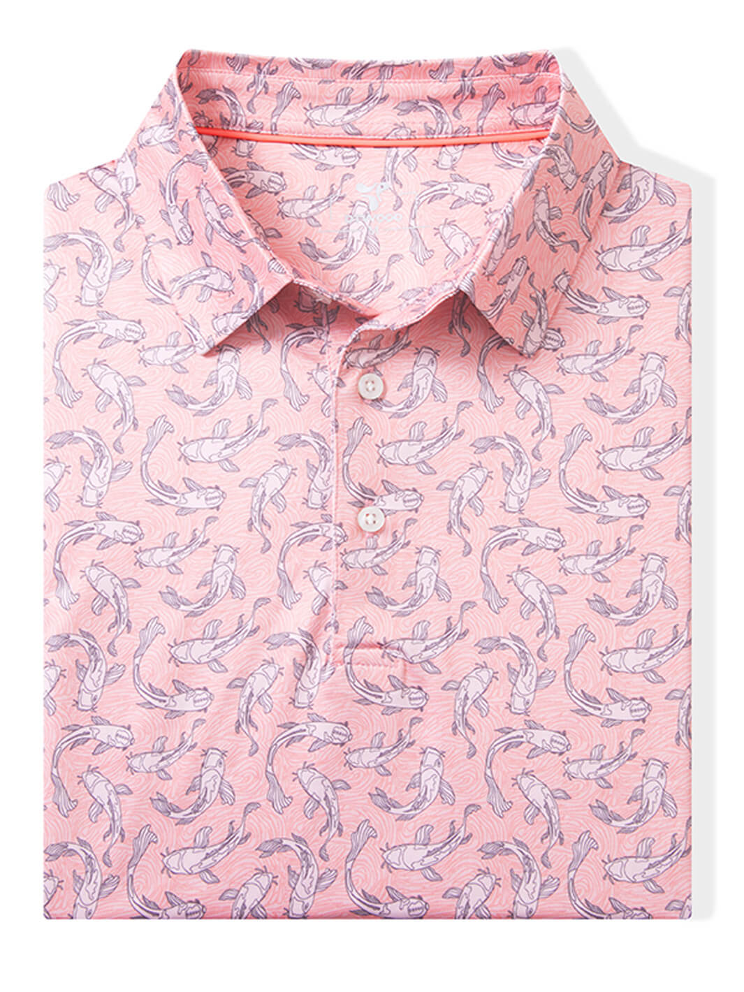 Print Performance Golf Shirt For Men-Lucky Koi