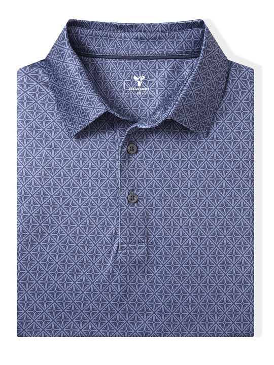 Print Performance Golf Shirt For Men-Grey Totem