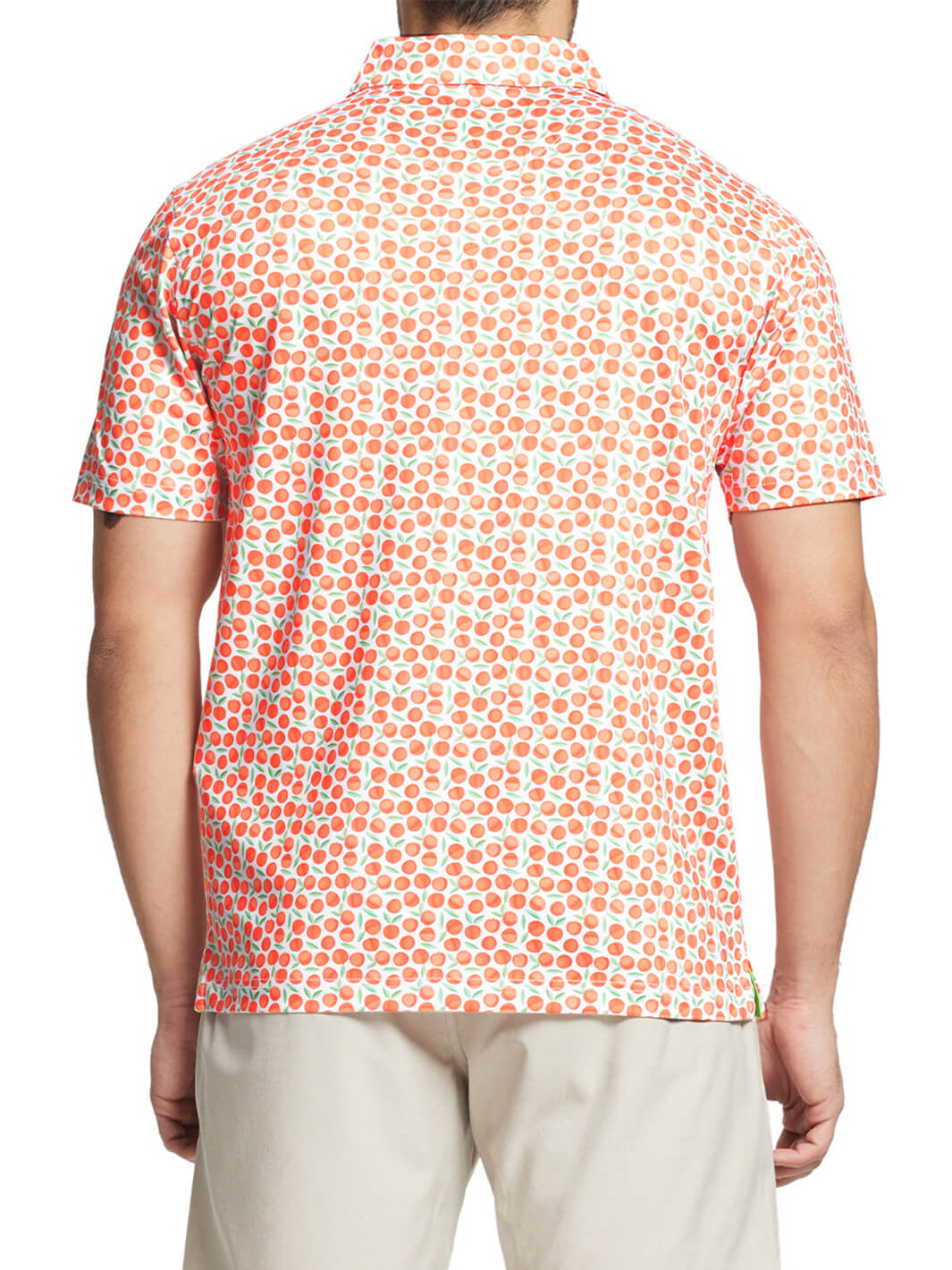 Print Performance Golf Shirt For Men-Peach