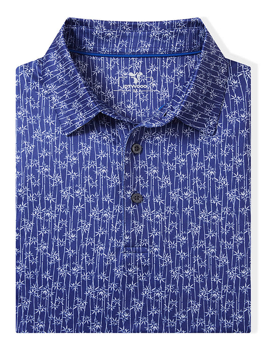 Print Performance Golf Shirt For Men-Bamboo