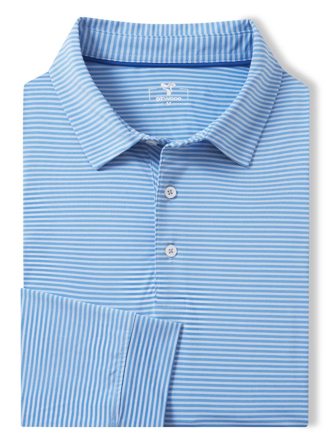 Striped Long Sleeve Golf Shirt For Men-Sailor Blue