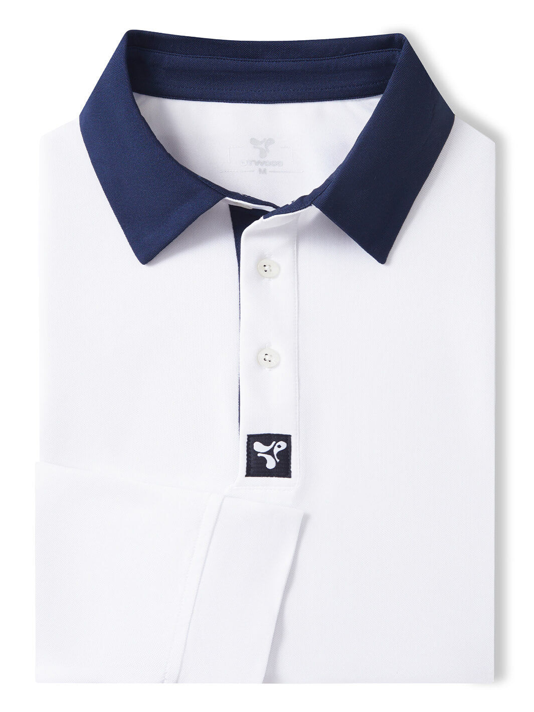 Tech Pique Long Sleeve Golf Shirt For Men-White
