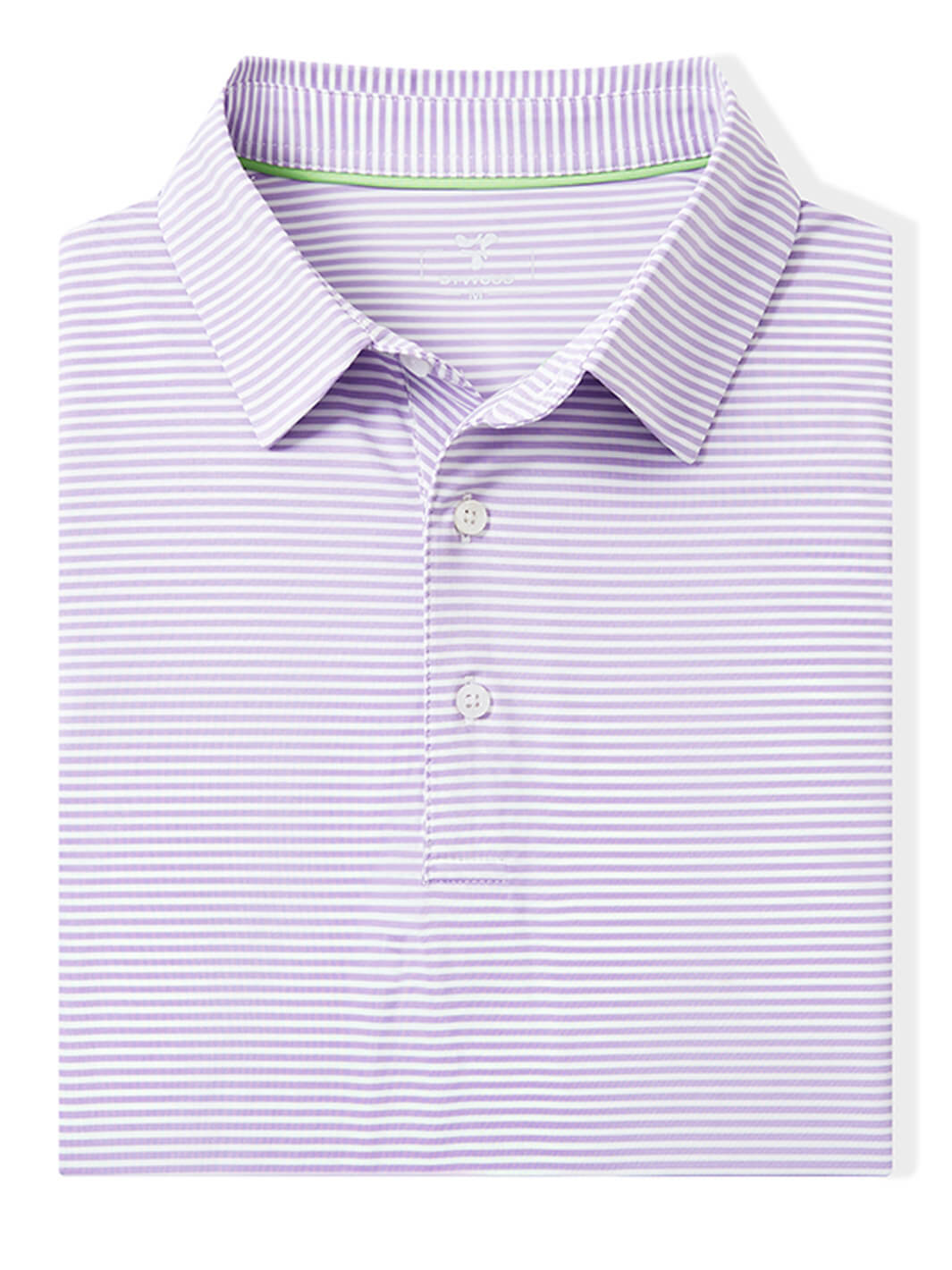 Striped Performance Golf Shirt For Men-Lavender White