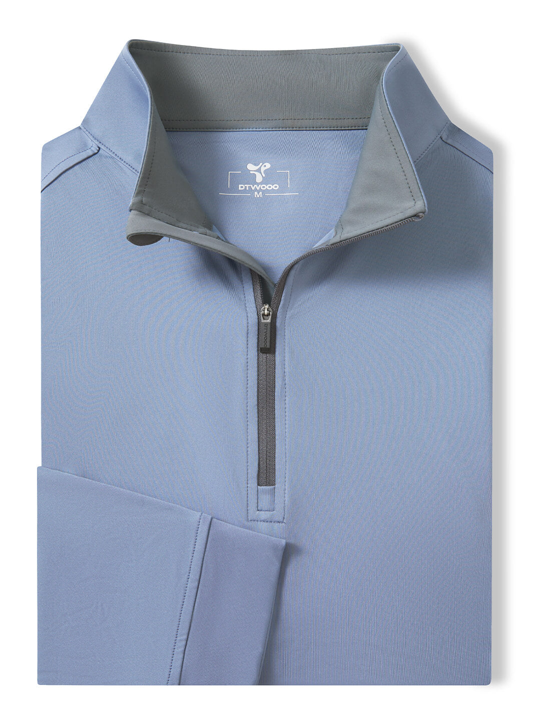 Solid Performance Golf Quarter Zip For Men-Steel Blue