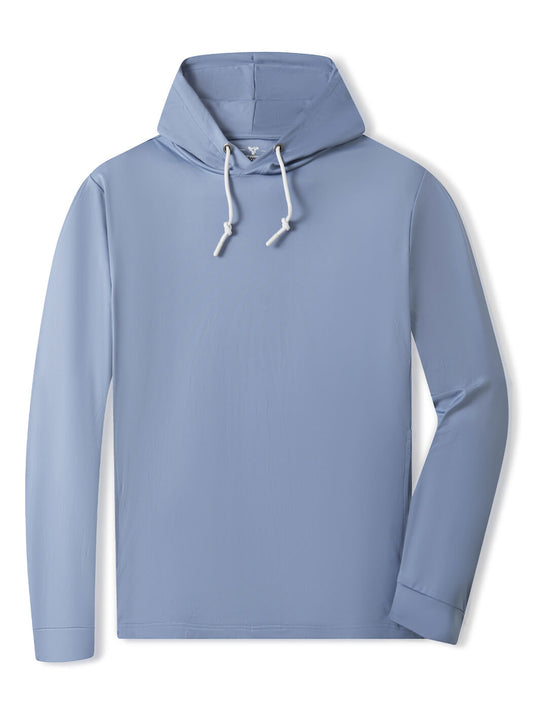 Solid Performance Golf Hoodie For Men-Steel Blue