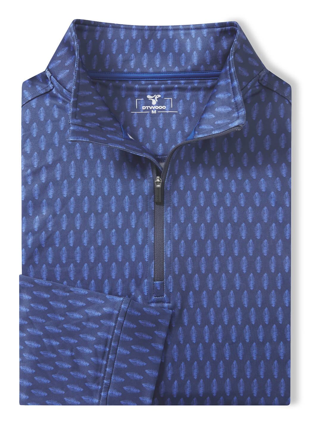 Print Performance Golf Quarter Zip For Men-Vein