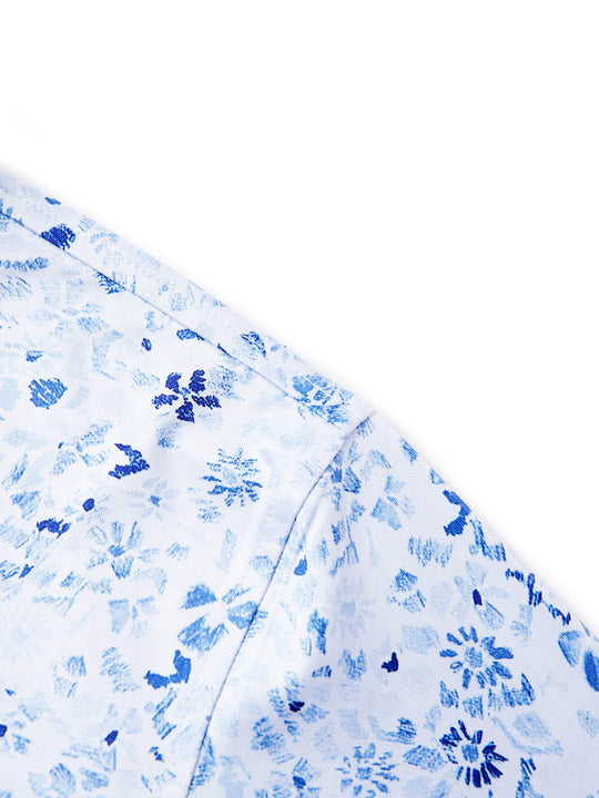 Print Performance Golf Shirt For Men-Flowermist